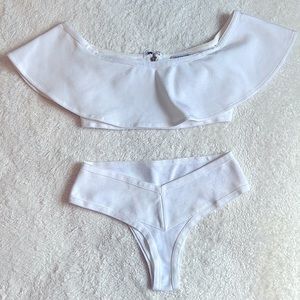 Fashion nova - off shoulder bikini set - white - S